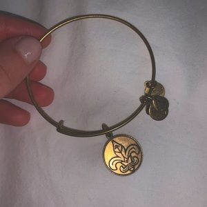 Alex and Ani Fleur De Lis gold tone bracelet